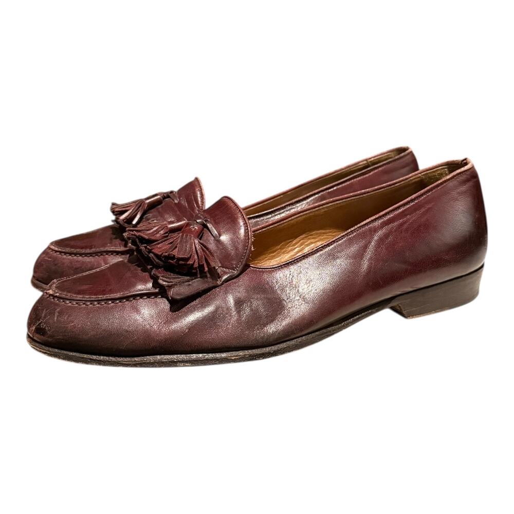 Cole Haan Bragano Burgundy Leather Tasseled Loafers Men's Shoes Size 10 M - Picture 1 of 10